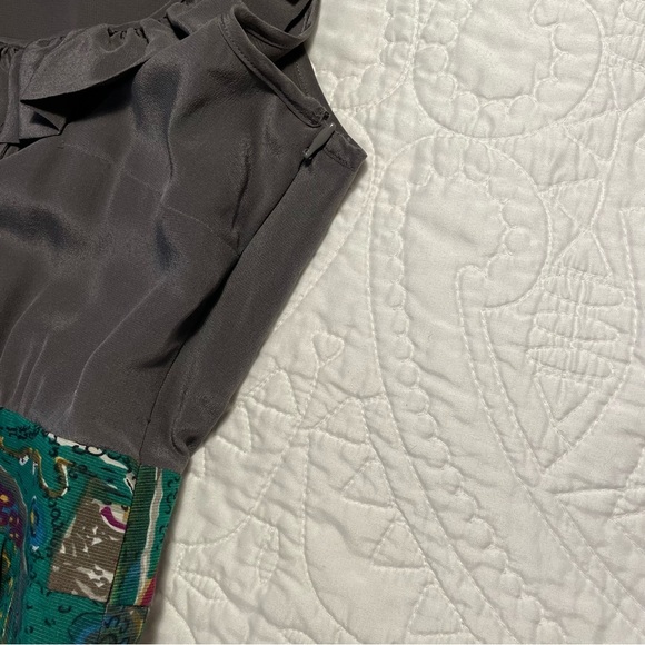 MAEVE by Anthropologie Multicolor Seaside Fields Silk Dress Size 6 - Picture 11 of 12